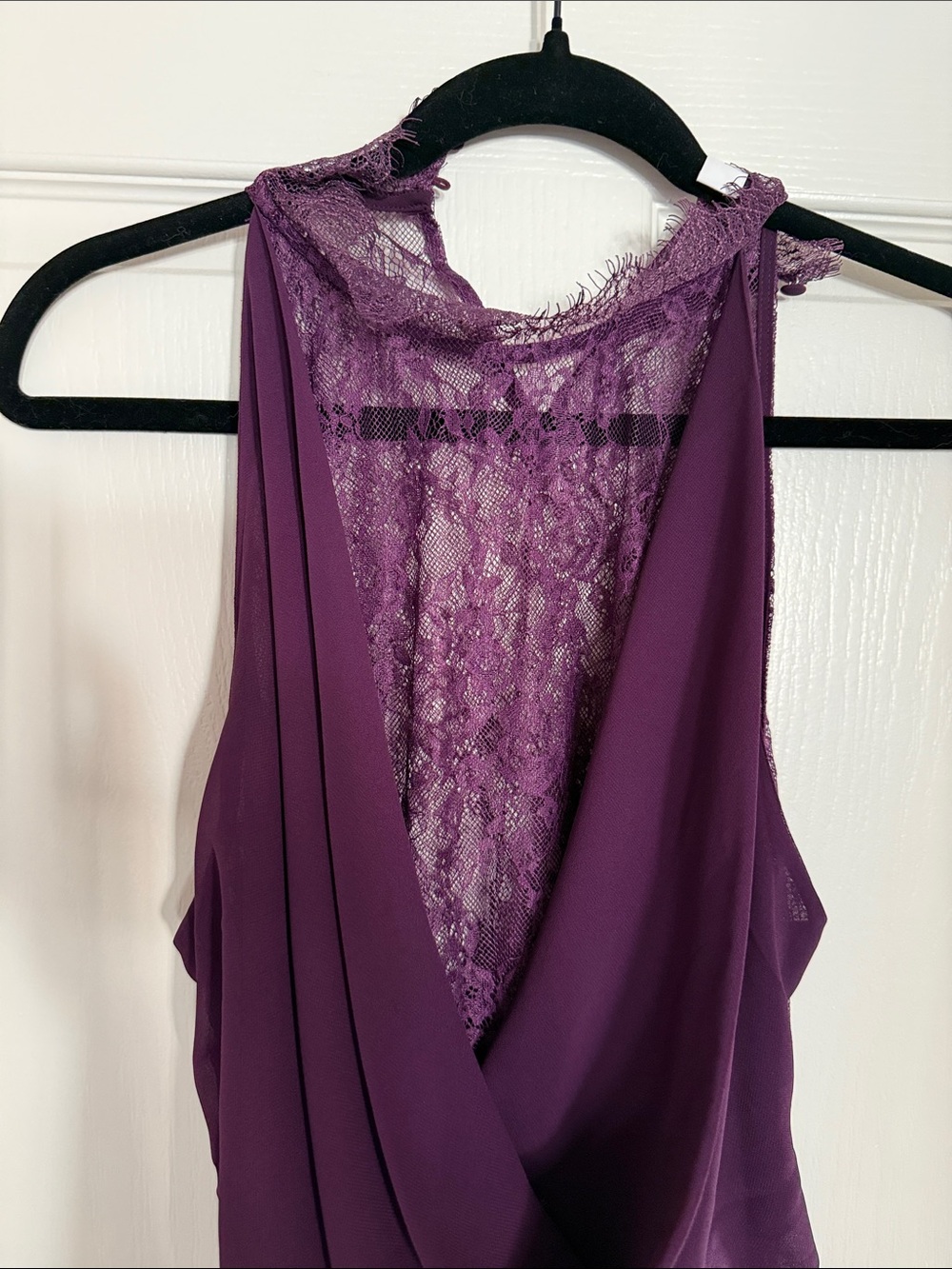 Meshki Arra Chiffon And Lace Halter Maxi Dress - Plum - Picture 8 of 13